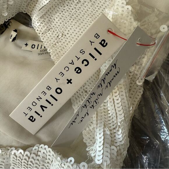 Alice + Olivia Valli Cut Out Cami Dress in Off White Women’s Sz 8 - Picture 10 of 12